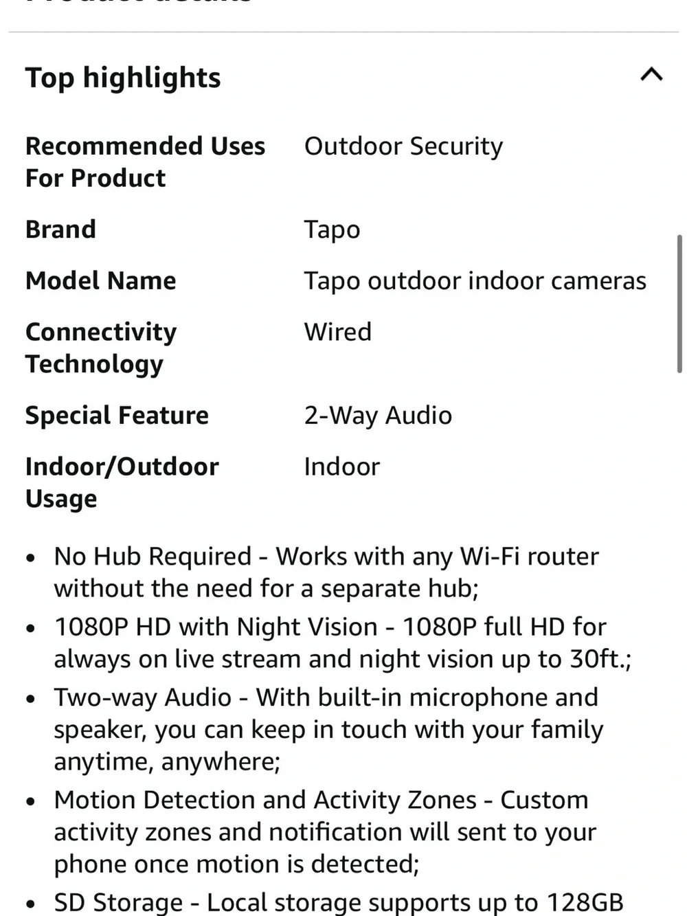 New in box TP-Link Tapo C100 Indoor Security Camera